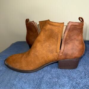 DIBA Combo Leather and Suede Ankle Booties Brown Size 7